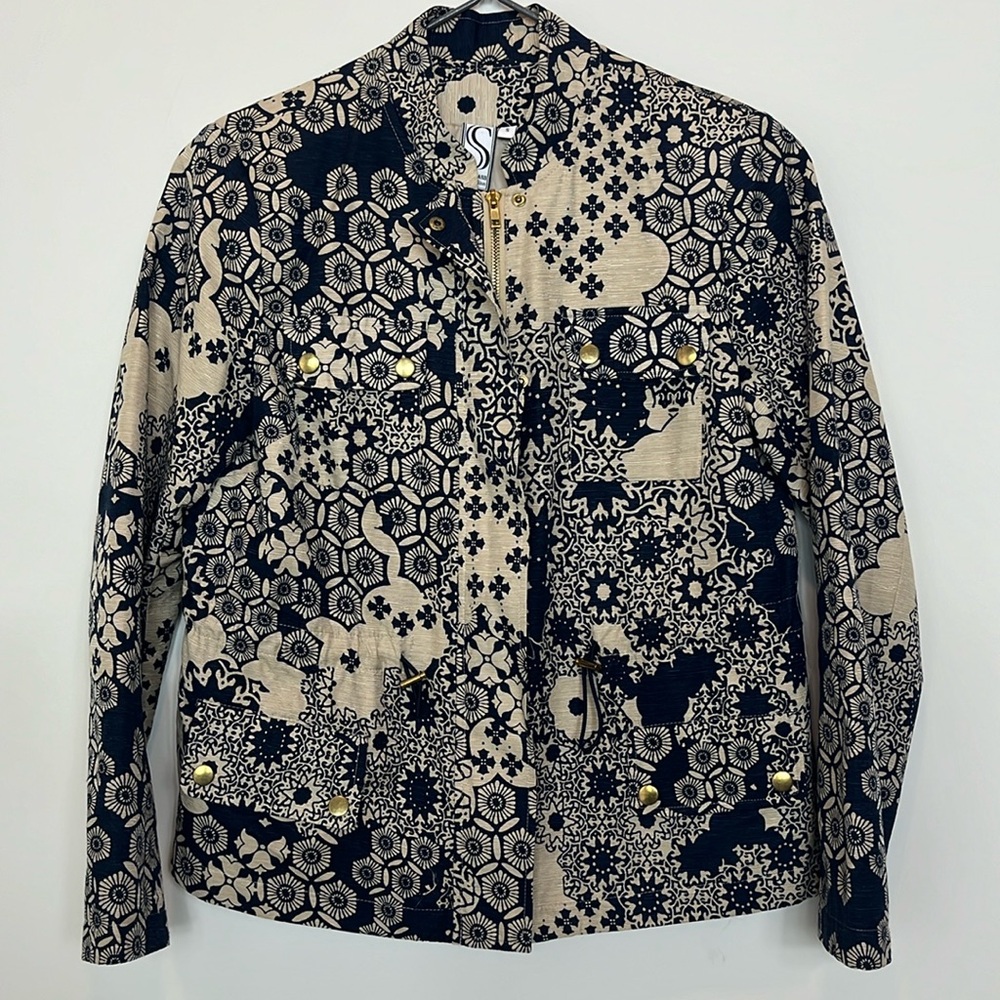 Silk Land Collection jacket size small / blue and gold